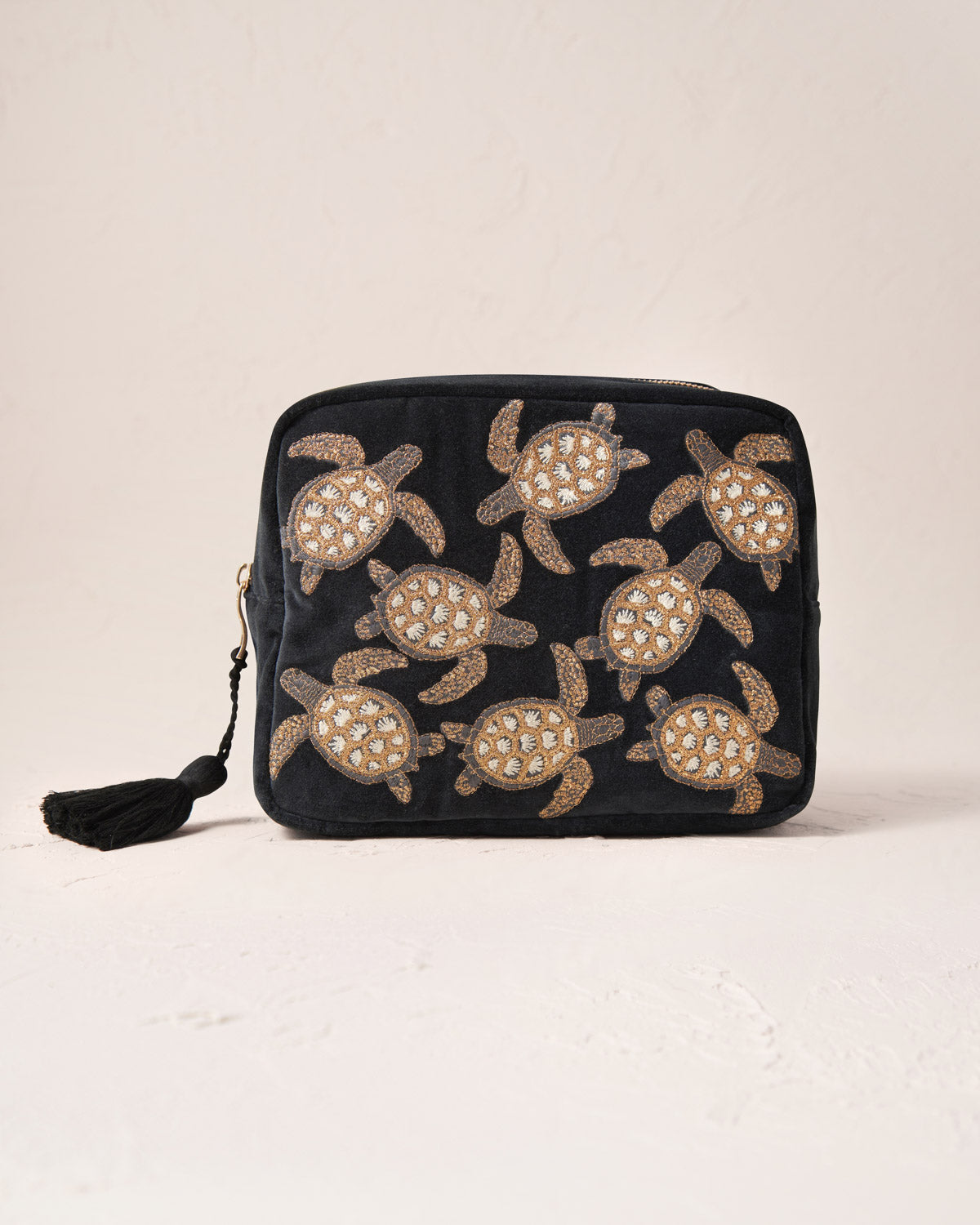 Turtle Conservation Velvet Wash Bag